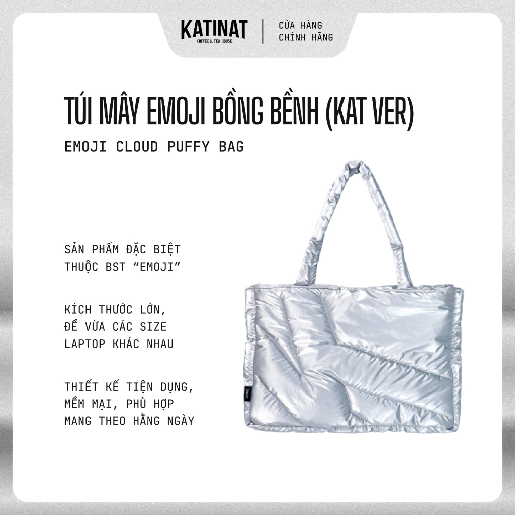 KATINAT Túi Tote Phao Trần Bông Bóng Bạc , Hoạ Tiết May Nổi - BST Emoji | BigBuy360 - bigbuy360.vn