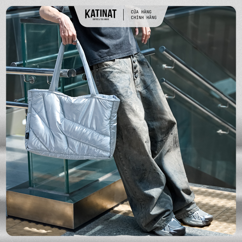 KATINAT Túi Tote Phao Trần Bông Bóng Bạc , Hoạ Tiết May Nổi - BST Emoji | BigBuy360 - bigbuy360.vn