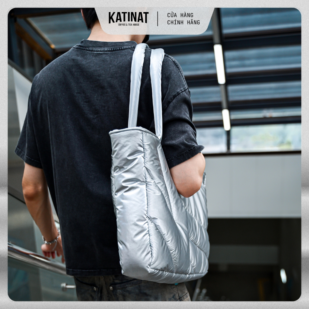 KATINAT Túi Tote Phao Trần Bông Bóng Bạc , Hoạ Tiết May Nổi - BST Emoji | BigBuy360 - bigbuy360.vn