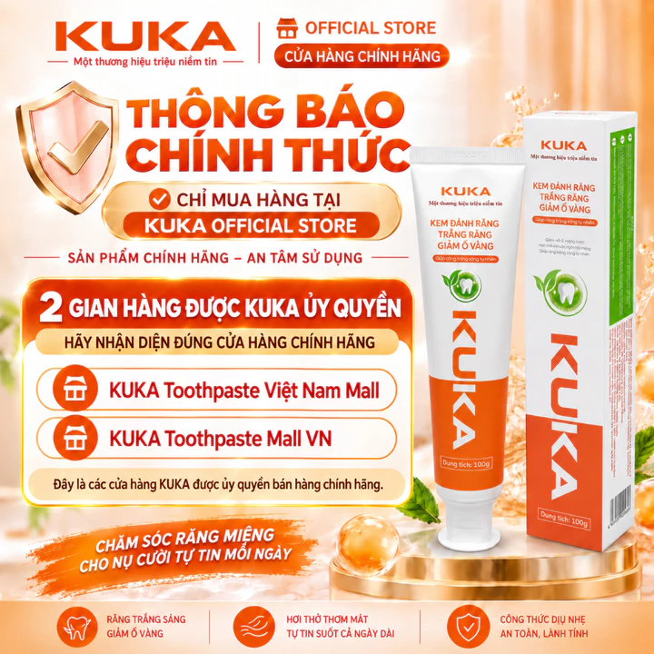 【KUKA】Ưu đãi đặc biệt — Giảm 44% khi mua 2 tuýp kem đánh răng KUKA trắng răng, giảm ố vàng, giúp làm sạch mảng bám！