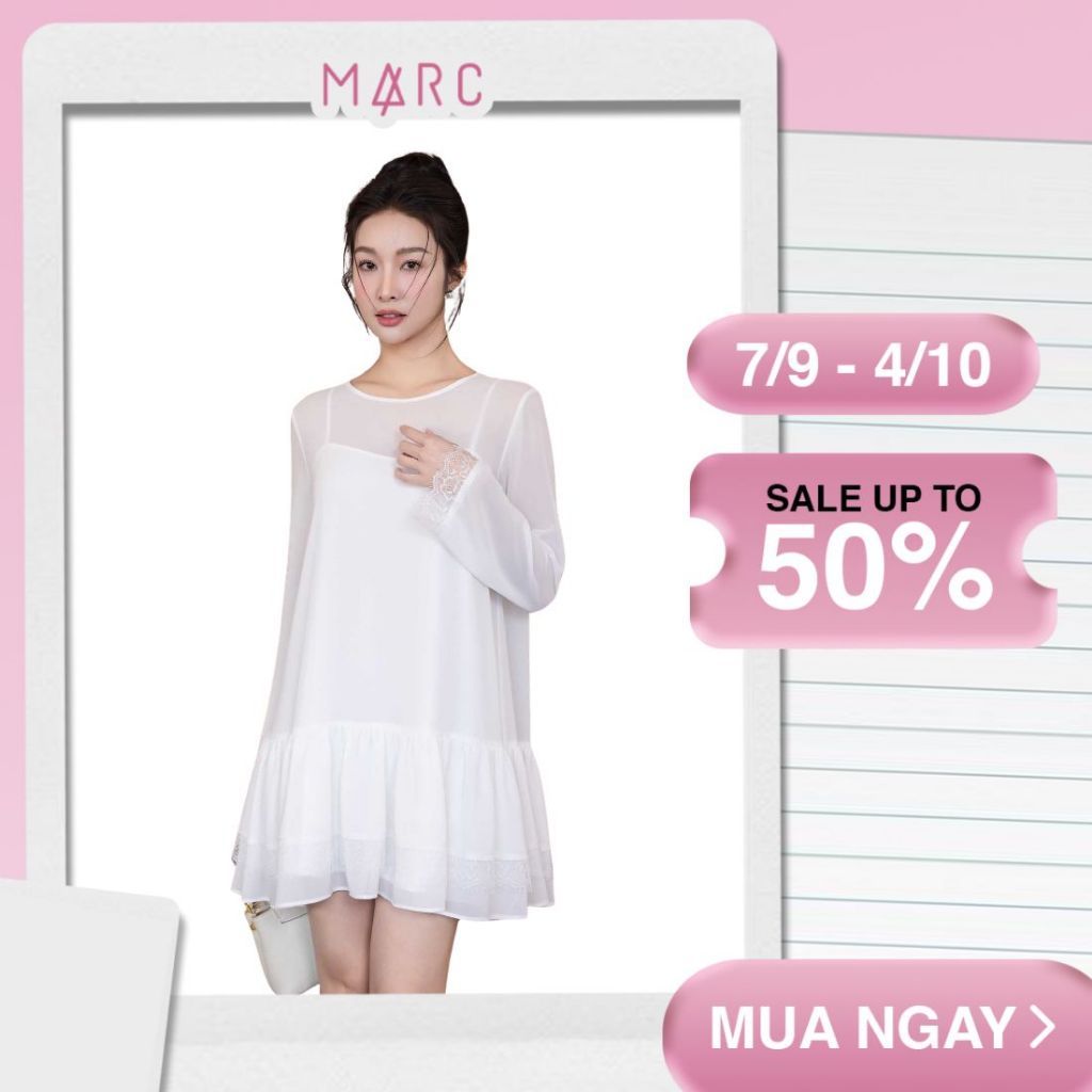 MARC FASHION Đầm Kiểu Nữ Chiffon Tay Dài - CBDN112505