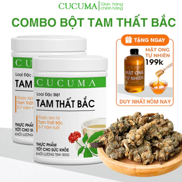 [ Combo 2 hộp ] Bột Tam Thất Bắc 300G Bồi Bổ Khí Huyết Tăng Miễn Dịch Hỗ Trợ Người Đang Điều Trị Ung Thư Cucuma