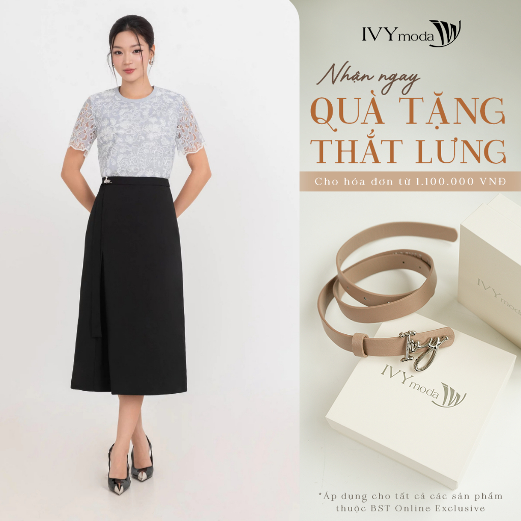 Chân váy công sở chữ A, chân váy nữ công sở tôn dáng IVY moda MS 31T0335