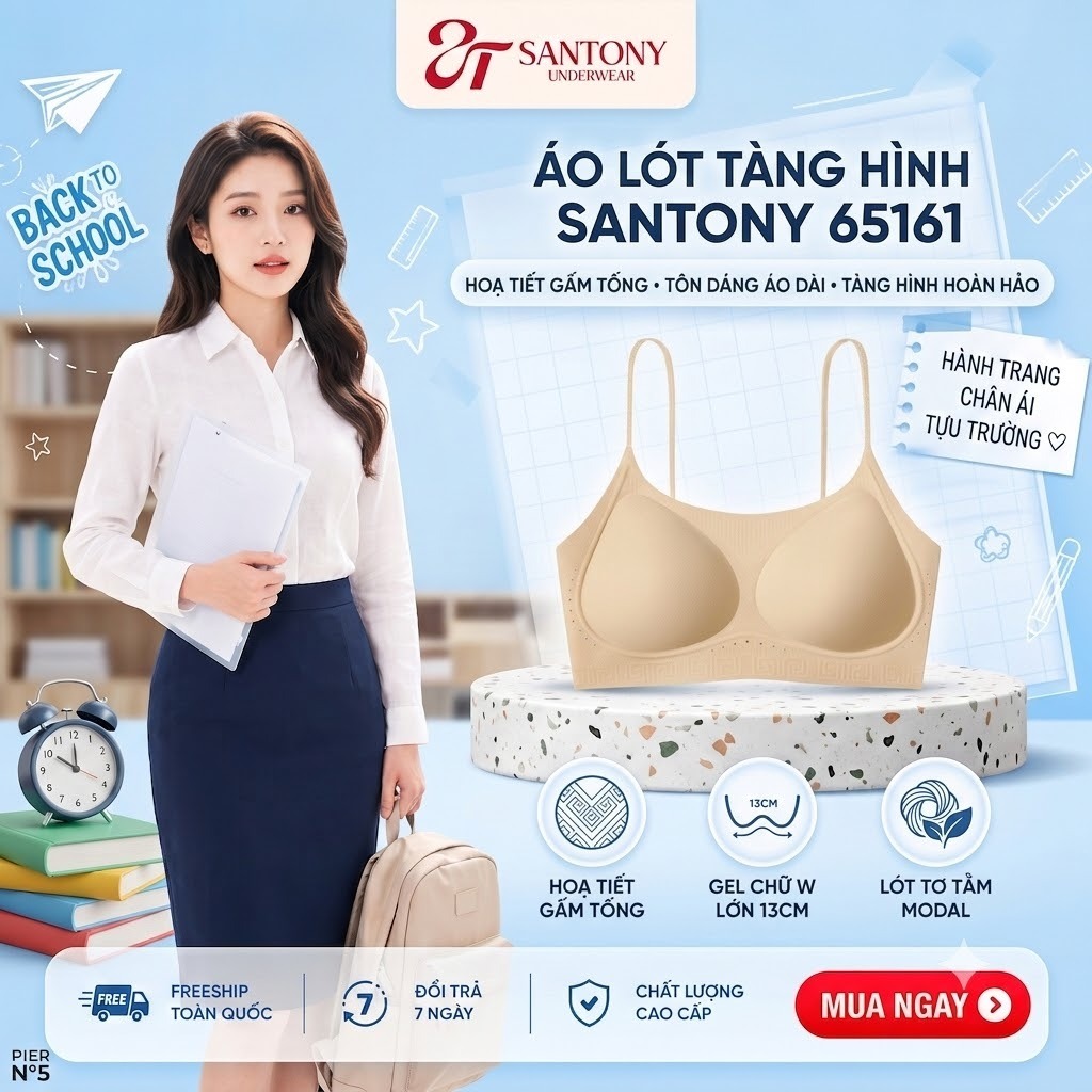 Áo Lót Tàng Hình Santony 65161 - Họa Tiết Gấm Tống, Tôn Dáng Áo Dài PIER N°5