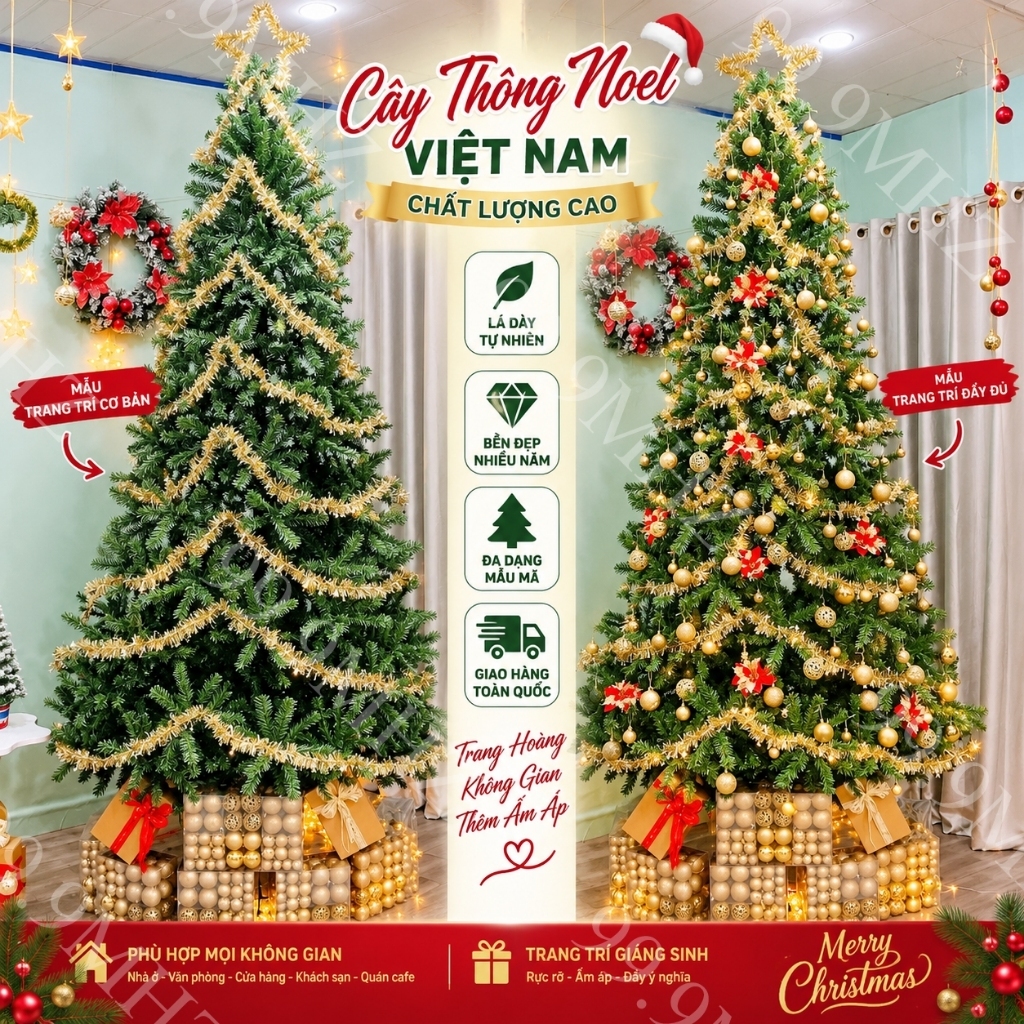 Cây Thông Noel Trang Trí Giáng Sinh 1m2 1m5 1m8 2m 2m4 3m Cao Cấp Thương Hiệu Chang Chiia Việt Nam