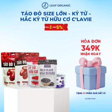 Táo đỏ và Kỷ tử + Hắc kỷ tử thượng hạng hữu cơ C'LaVie - Nhập khẩu chính hãng