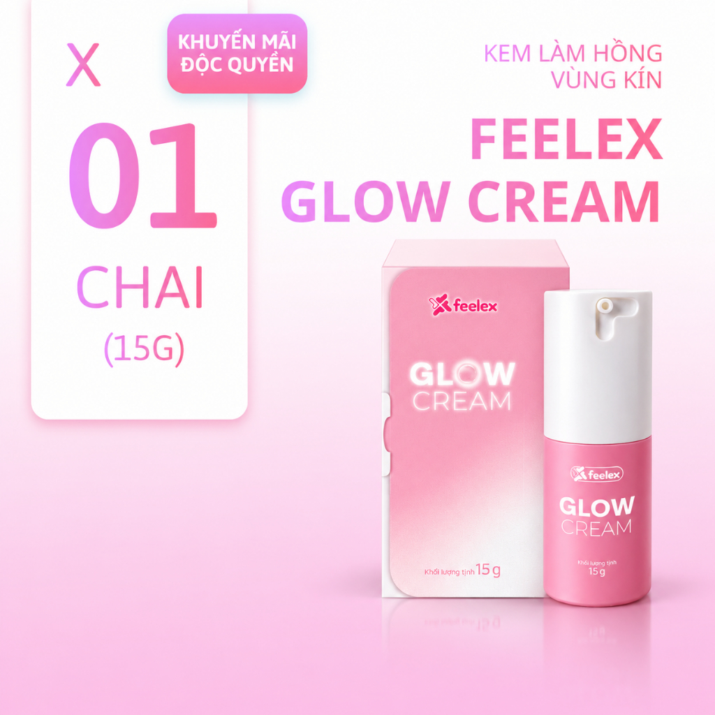 Kem làm sáng da vùng kín Feelex Glow Cream hiệu quả, an toàn, dịu nhẹ dành cho chị em phụ nữ - chai 15g