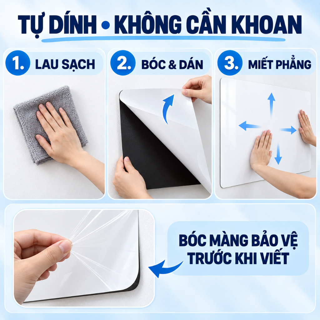 Bảng Trắng Từ Tính Tự Dính Tường JOYRIDER, Hút Nam Châm, Viết Xóa Dễ Dàng, Cuộn Gọn, Nhiều Kích Thước 60*90cm 45*90cm | BigBuy360 - bigbuy360.vn