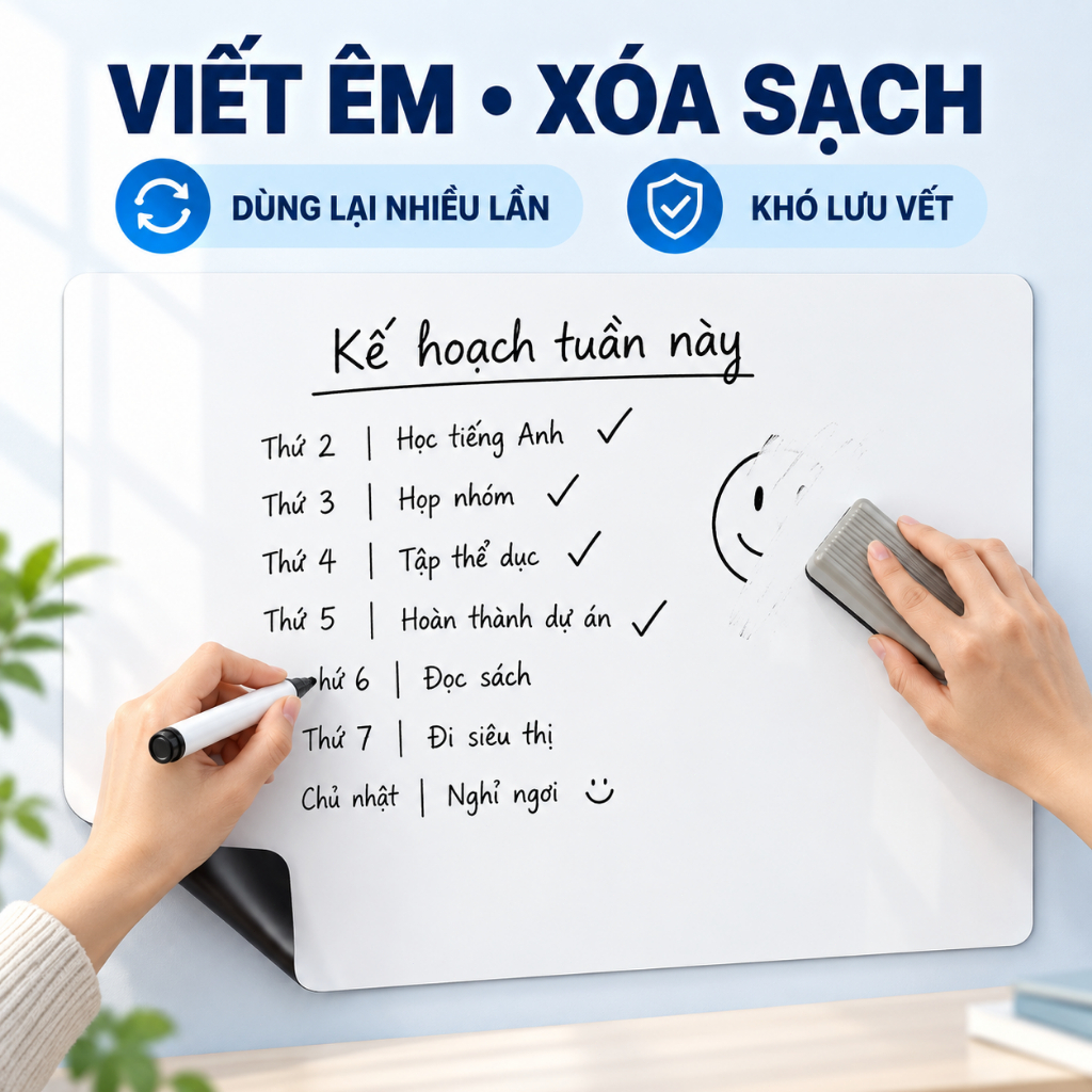 Bảng Trắng Từ Tính Tự Dính Tường JOYRIDER, Hút Nam Châm, Viết Xóa Dễ Dàng, Cuộn Gọn, Nhiều Kích Thước 60*90cm 45*90cm | BigBuy360 - bigbuy360.vn