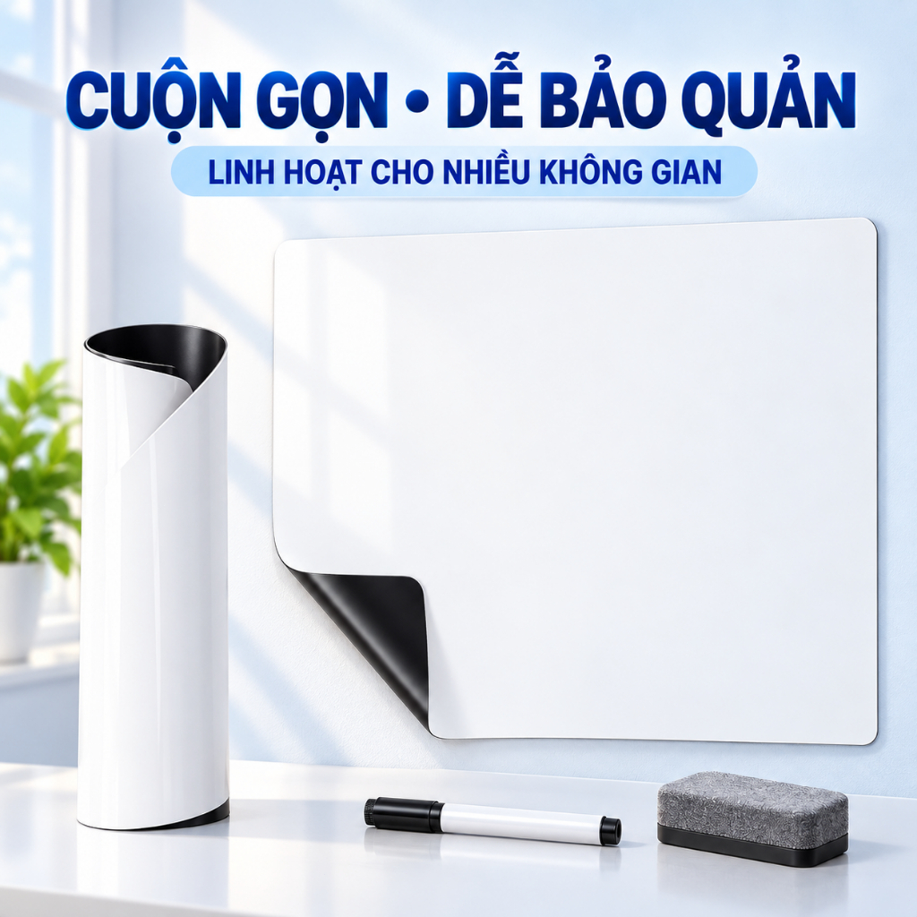 Bảng Trắng Từ Tính Tự Dính Tường JOYRIDER, Hút Nam Châm, Viết Xóa Dễ Dàng, Cuộn Gọn, Nhiều Kích Thước 60*90cm 45*90cm | BigBuy360 - bigbuy360.vn