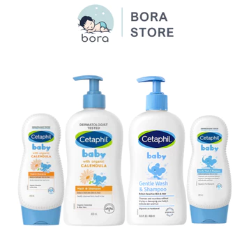 Sữa tắm gội Cetaphil Baby Wash & Shampoo 2in1- 230ml/400ml, giúp giữ ẩm, dịu nhẹ cho bé sơ sinh