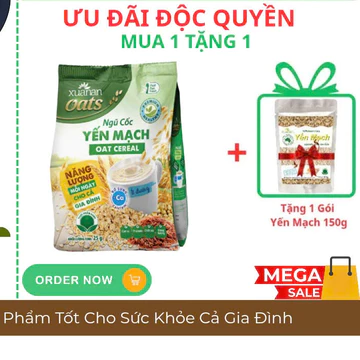 Ngũ Cốc Yến Mạch Ít Đường Xuân An 400g ( Mua 1 Gói Tặng Kèm 1 Gói Yến Mạch 150g)