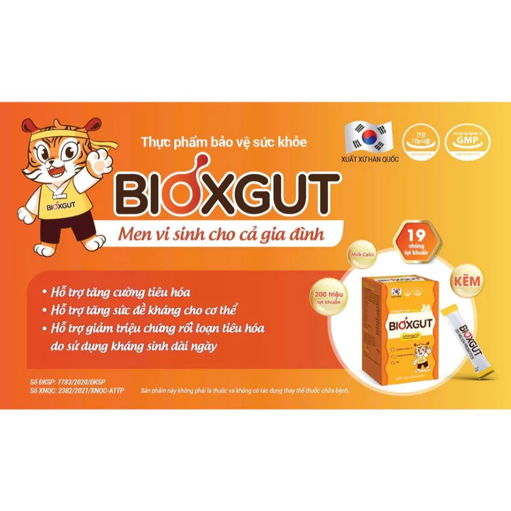 Men vi sinh nhập khẩu Hàn Quốc hiệu quả nhanh chóng sử dụng cho cả gia đình - Men vi sinh Bioxgut - Hộp 30 gói