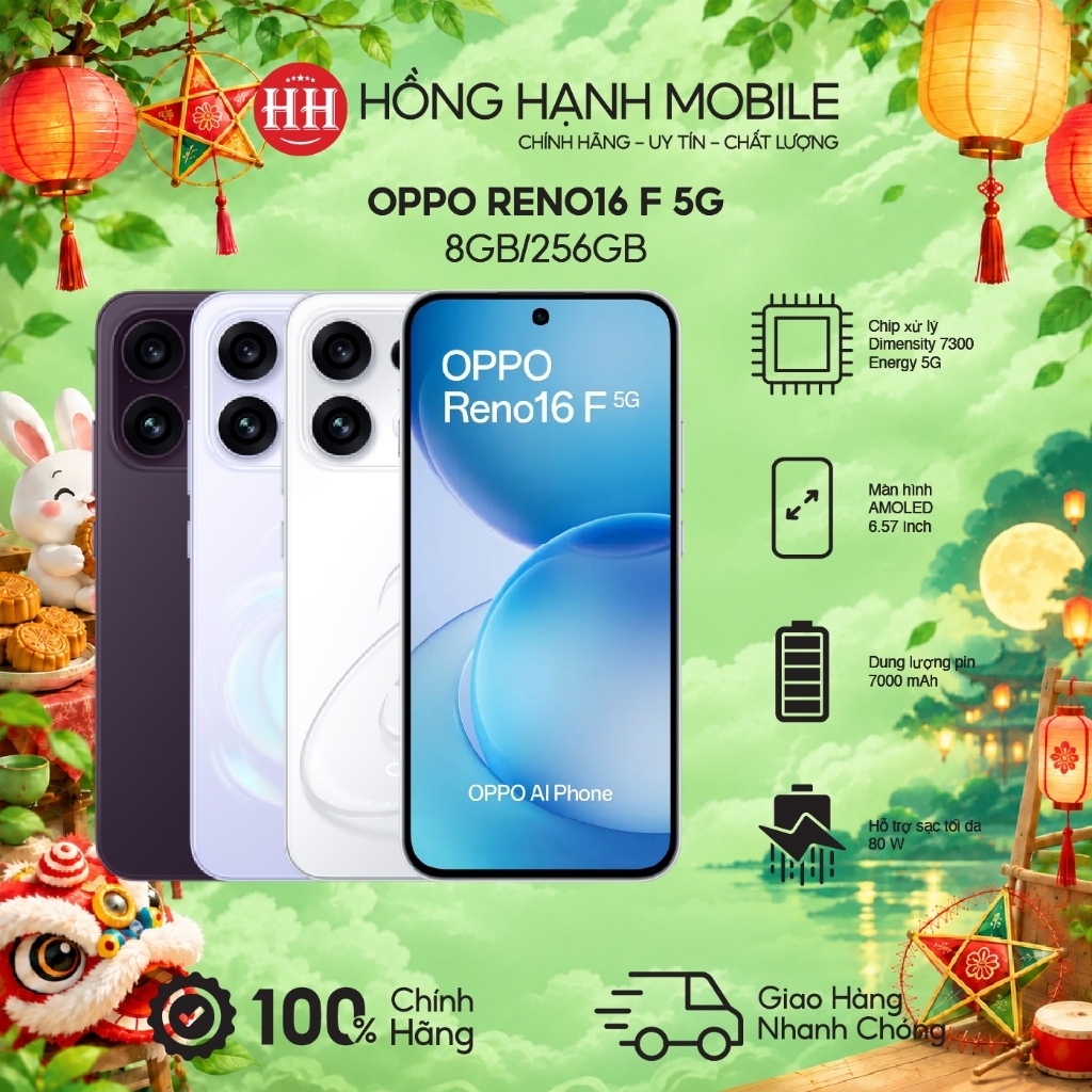 Điện Thoại Oppo Reno16 F 5G 8GB/256GB - Hàng Chính Hãng