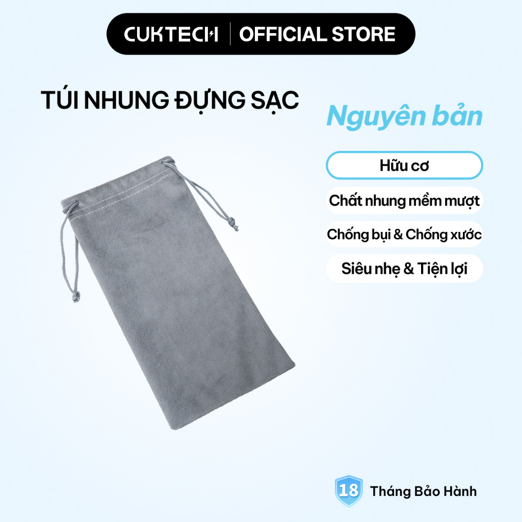 CUKTECH Túi đựng pin sạc dự phòng dung lượng lớn, chất liệu bền bỉ