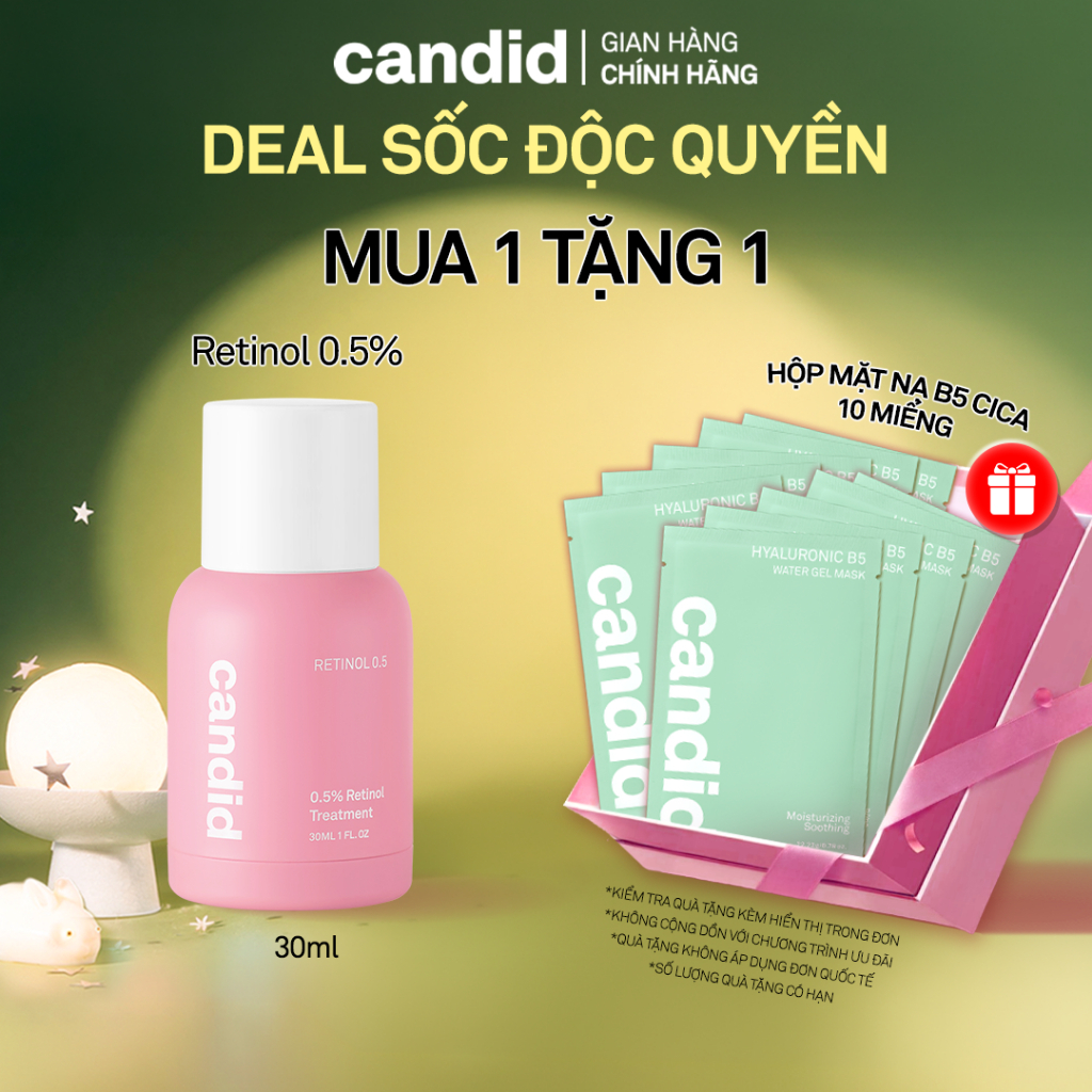 Tinh chất Retinol 0.5% Hỗ Trợ Cải Thiện Nền Da CANDID 0.5% Retinol Treatment 30ml