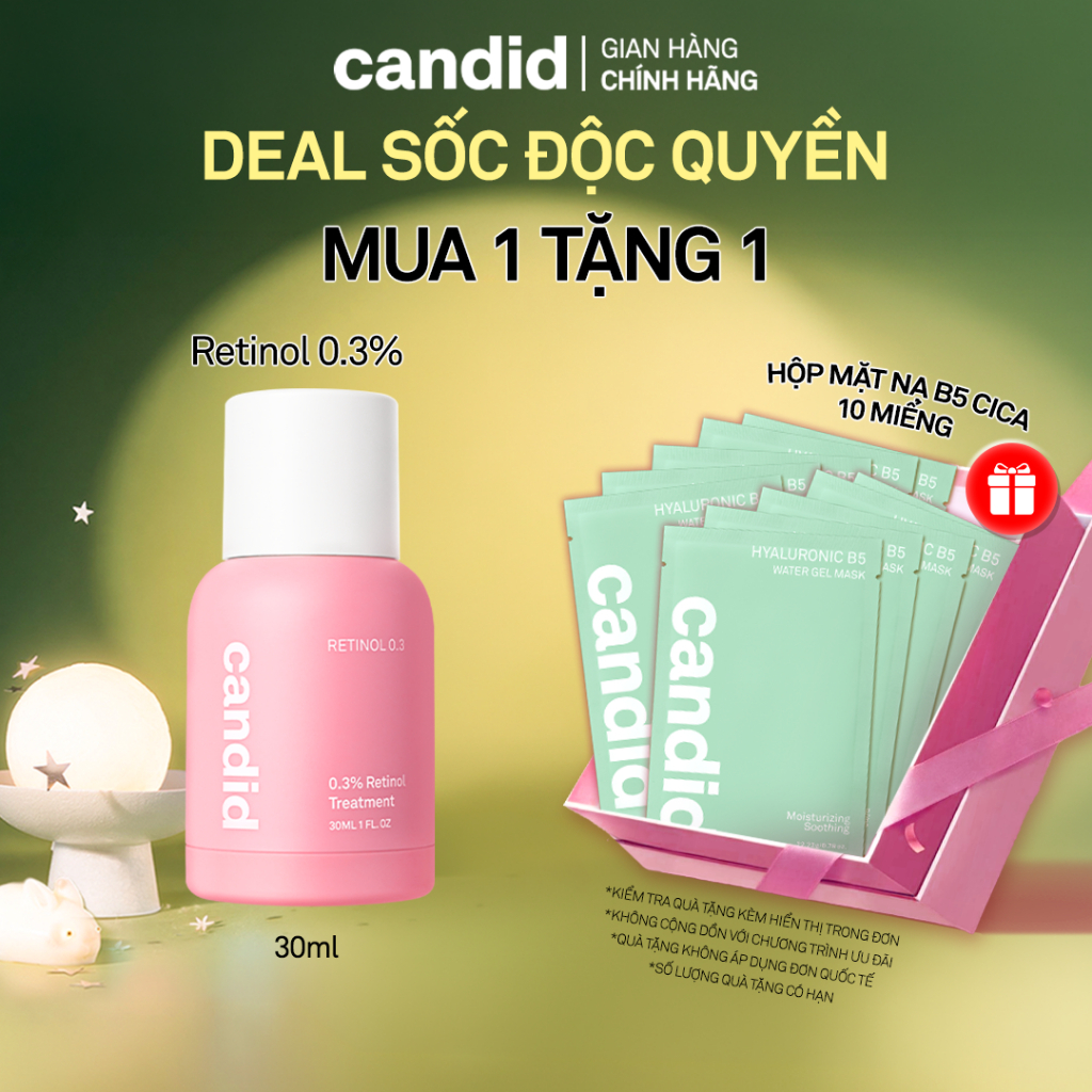 Tinh chất Retinol 0.3% Hỗ Trợ Cải Thiện Nền Da CANDID 0.3% Retinol Treatment 30ml