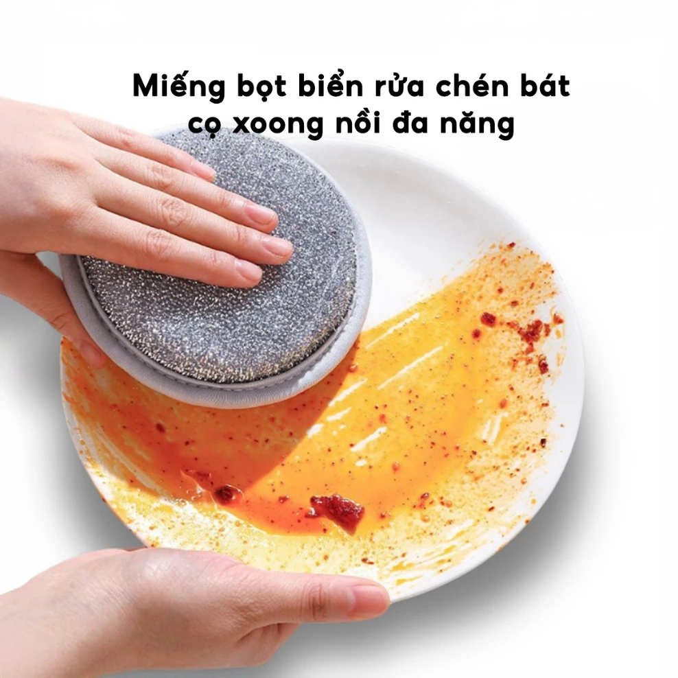 Bọt Biển Rửa Bát 3 Lớp Tạo Bọt Làm Sạch Nhanh, Cọ Xoong Nồi Đa Năng Chén Bát Đa Năng Hiệu Quả