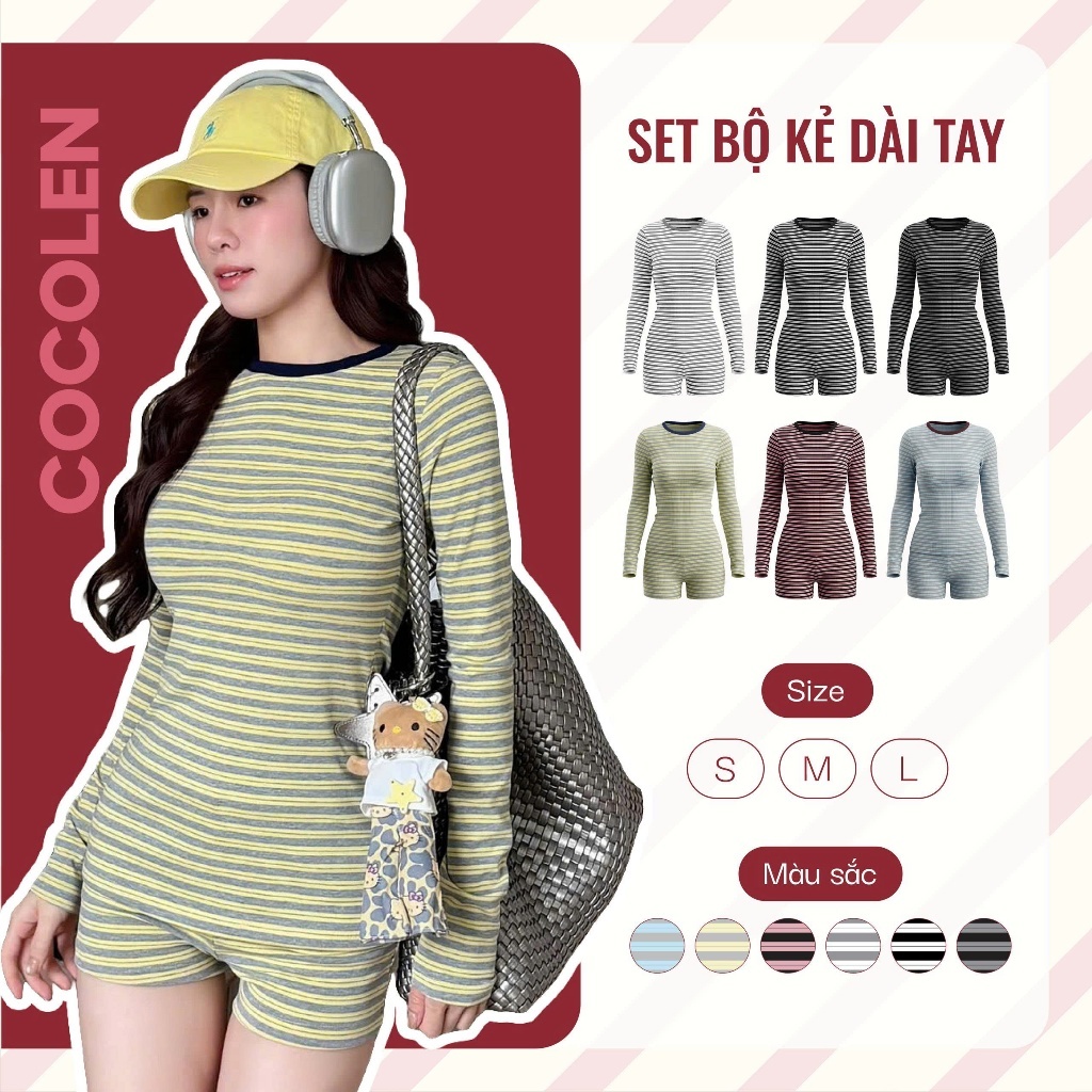 [MỞ BÁN] Set Bộ Dài Tay Nữ Cotton Rib Kẻ Đôi Co Giãn 4 Chiều, Set Đồ Nữ Thời Trang Thu Đông, Form Thoải Mái, Mặc Đi Chơi
