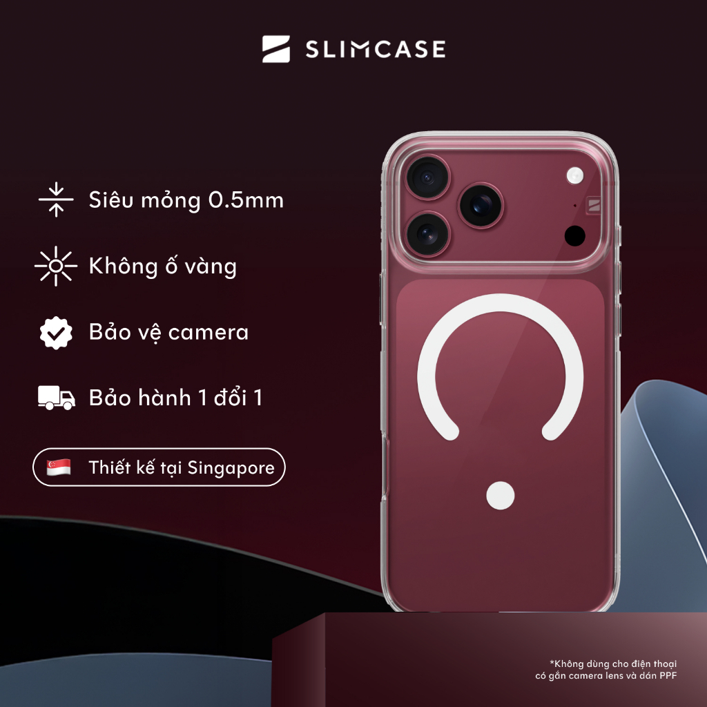 Ốp lưng UNIQUE iPhone 18 / 17 / 16 Series SLIMCASE - Không ố vàng, siêu mỏng, hỗ trợ sạc không dây