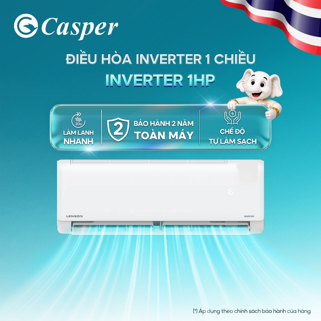 Điều hòa/ Máy lạnh Lenson Inverter 1 chiều 1HP - LV-09CX1 - Bảo hành 2 năm - Chính hãng