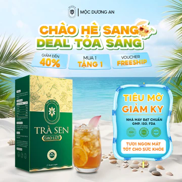 [MUA 2 TẶNG 1]Trà Sen Gạo Lứt Tiêu Mỡ Giảm Cân Mộc Dương An - Hỗ trợ tiêu hóa tốt, sáng da, ngủ ngon hơn thanh lọc cơ th