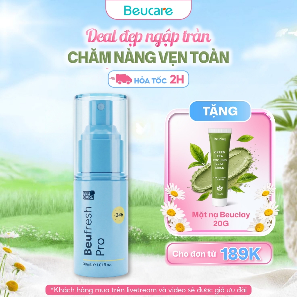 Xịt khử mùi toàn thân, lăn khử mùi BEUFRESH ngăn tiết mồ hôi, hạn chế mùi cơ thể 30ml