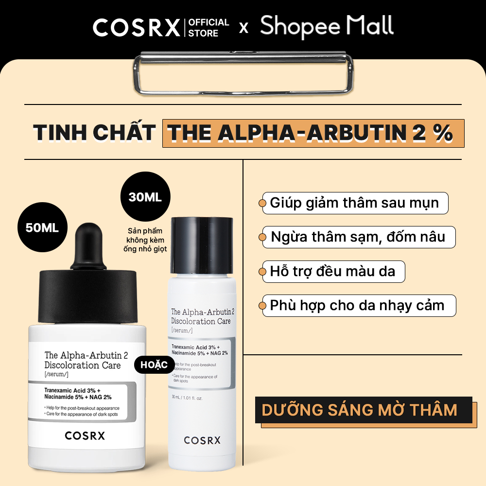 COSRX Tinh chất The Alpha-Arbutin 2 Discoloration Care Serum