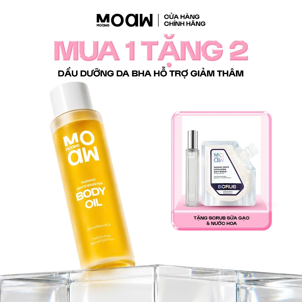 [MUA 1 TẶNG 2] Dầu Giảm Thâm Body MOAW MOAWS - Body Sáng Da, Ngừa Rạn Da, Hương Nước Hoa Thơm Lâu