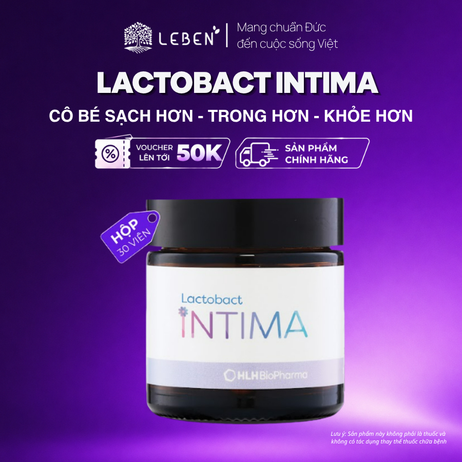 Men vi sinh phụ khoa Lactobact Intima nhập khẩu chính hãng từ Đức bổ sung lợi khuẩn, Cranberry, D-Mannose hộp 30 viên