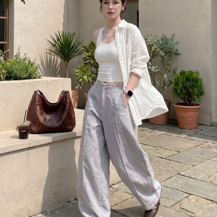 Quần ống rộng nữ chất kaki dáng cong QMT co giãn mềm mịn chuẩn form có chun dễ phối đồ 0088 | BigBuy360 - bigbuy360.vn
