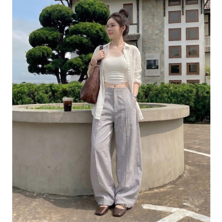 Quần ống rộng nữ chất kaki dáng cong QMT co giãn mềm mịn chuẩn form có chun dễ phối đồ 0088 | BigBuy360 - bigbuy360.vn