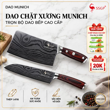 Dao làm bếp Munich SSGP dao chặt xương bộ dao nhà bếp, dao chặt thịt gà, bộ dao nha, dao bếp