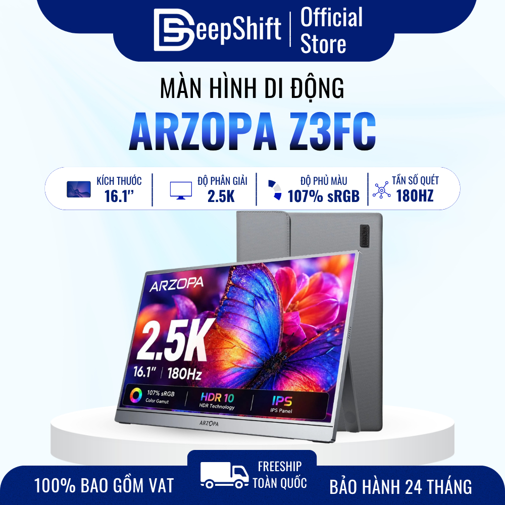 Màn hình di động ARZOPA Z3FC 16.1" IPS 180Hz 2.5K 107% sRGB HDR | Cho PC, Laptop, Mobile