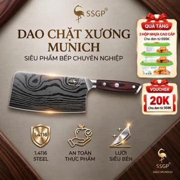 Dao Chặt Xương Munich SSGP, Dao Làm Bếp, dao chặt gà, dao thái thịt, dao đầu bếp, Dao chặt xương