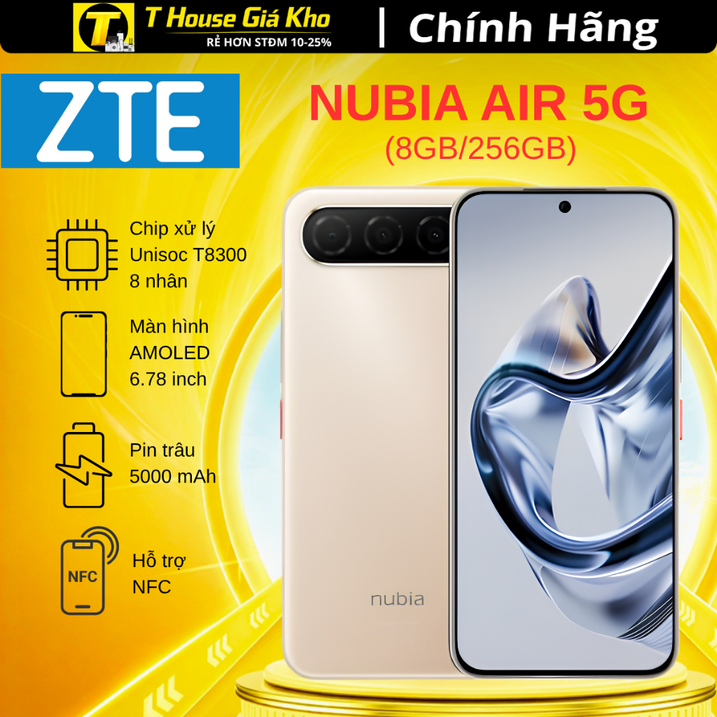 Điện Thoại ZTE Nubia Air 5G 8GB/256GB - Hàng Chính Hãng Nguyên Seal