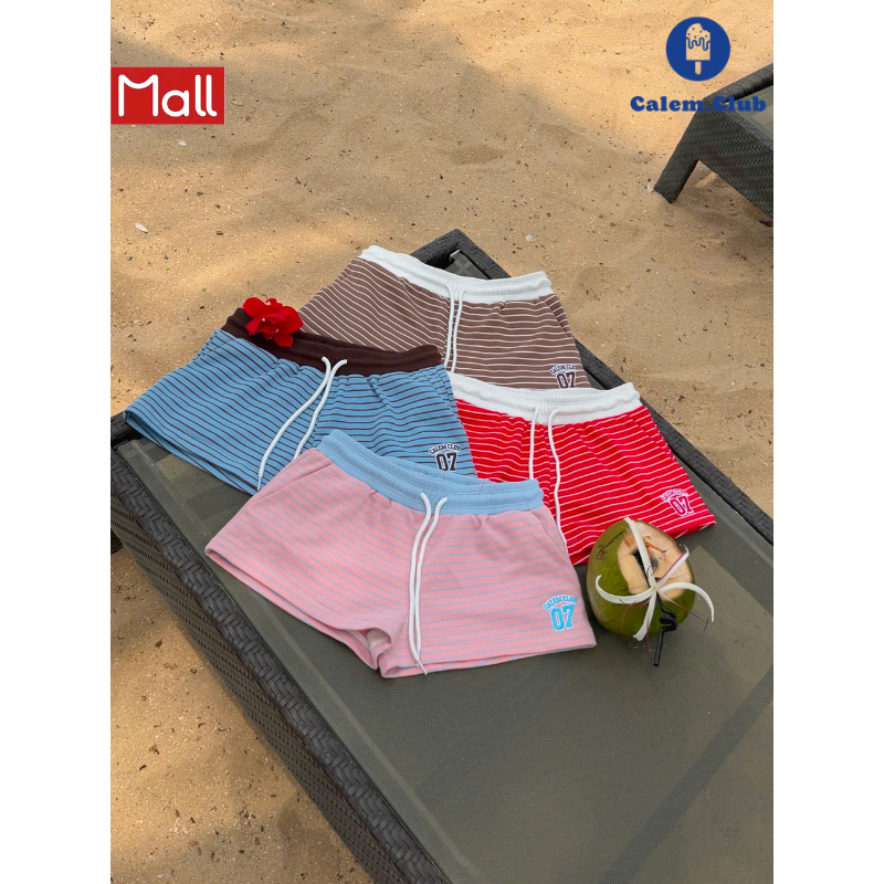 Calem.Club - Quần Short Ngắn Nữ Girly Club,chất chân cua mềm mịn,logo thêu nổi,phù hợp mùa hè form năng động mặc đi biển