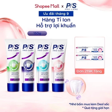 [MỚI] Kem Đánh răng P/S Pro-Care với hàng tỉ ion hoạt tính hỗ trợ lợi khuẩn 150g