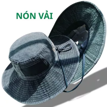 Nón Vành Rộng Nam Vá lưới ,Nón Vành Cho Nam Vải KaKi Dày Không Xù Lông ,Nón Minh Nguyệt