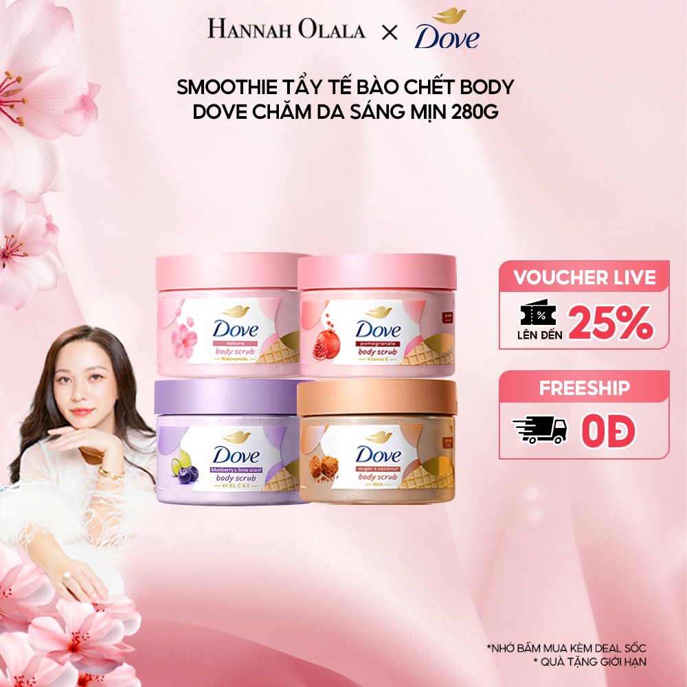 [HANNAH LIVESTREAM] [CHÍNH HÃNG ĐỘC QUYỀN] Smoothie Tẩy Tế Bào Chết Body Dove Chăm Da Sáng Mịn 298g/280g | BigBuy360 - bigbuy360.vn