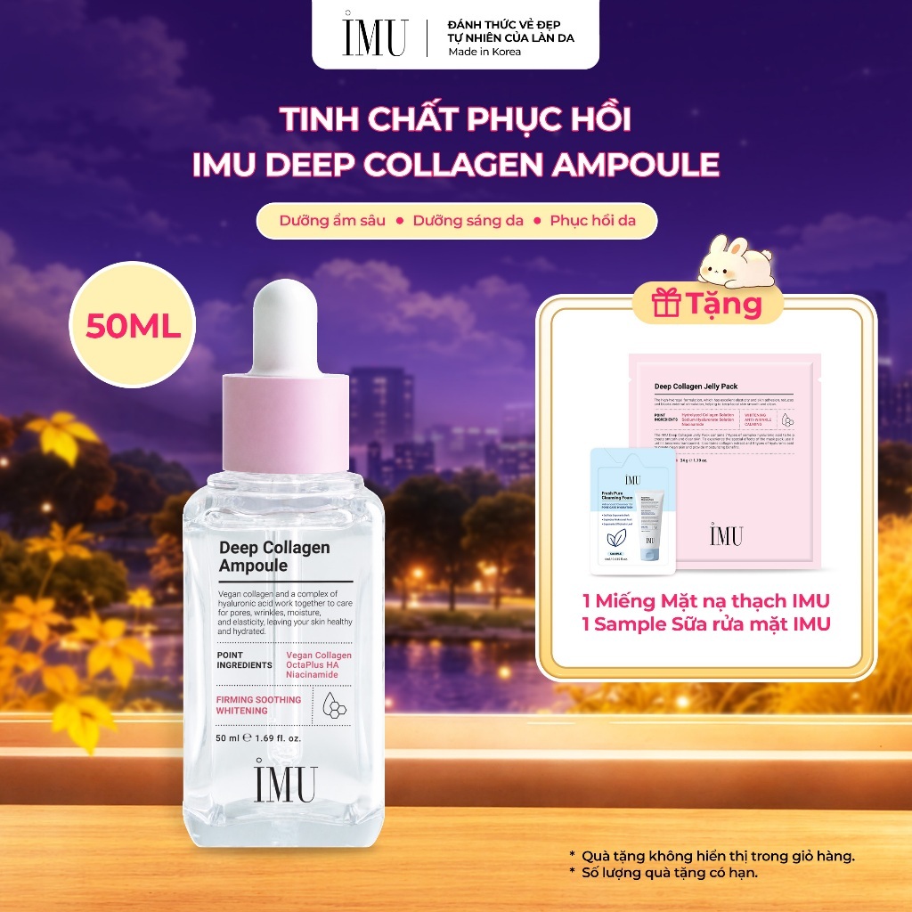 Tinh Chất Serum Phục Hồi IMU Deep Collagen Ampoule Cấp Ẩm Sâu Đa Tầng & Phục Hồi Da Tổn Thương 50ml