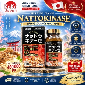 Viên uống phòng ngừa đột quỵ NANO NATTOKINASE HISANO 480.000FU 240 viên