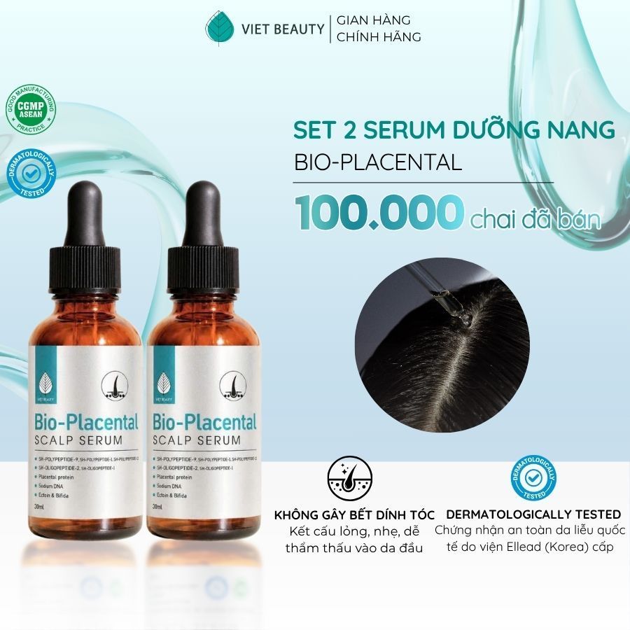 [NEW] Combo 2 Chai BIO-PLACENTAL Serum 30ml Dưỡng Chân Tóc & Da Đầu, Hỗ Trợ Chăm Sóc Tóc