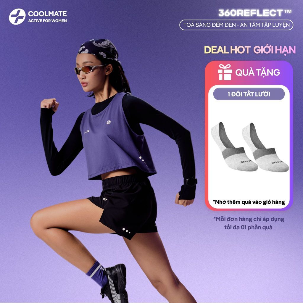 [TẶNG TẤT] Áo Tanktop chạy bộ Nữ 360 Reflect nhẹ mát co giãn linh hoạt - Coolmate Women