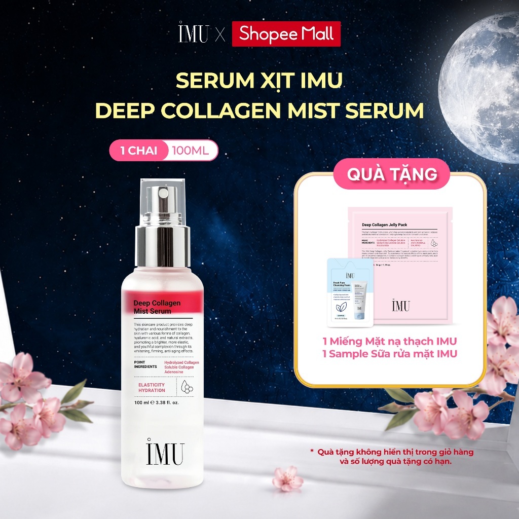 Serum Dạng Xịt IMU Deep Collagen Cấp Ẩm Sâu, Dưỡng Căng Bóng Da, Tăng Đàn Hồi Da 100ml