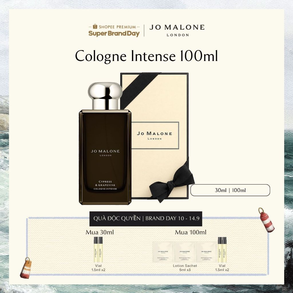 [NGÀY THƯƠNG HIỆU 10.9-14.9] Nước Hoa Jo Malone London Cologne Intense| Dòng Hương Nồng Nàn, Quyến Rũ