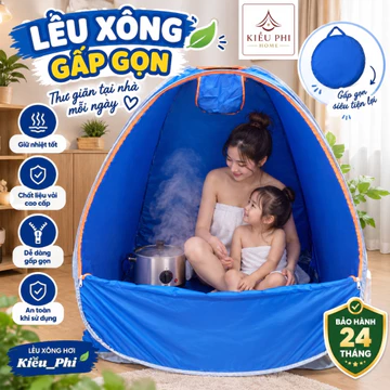 Lều xông hơi sau sinh tự bung gấp gọn - lều xông chui đầu tại nhà Kiều Phi bảo hành 24 tháng
