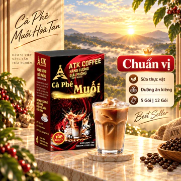 Cà Phê Muối Hòa Tan ATK Coffee 5/12 Gói – Sữa Thực Vật, Đường Ăn Kiêng – Thơm Béo Đậm Vị
