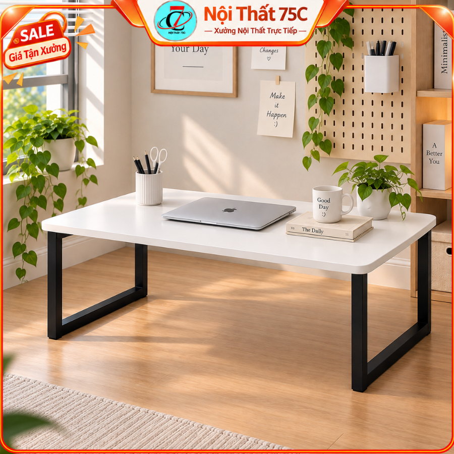 Bàn nhỏ gọn ngồi bệt UB40 , đã lắp ráp sẵn , mặt bàn gỗ mdf bo cạnh an toàn , gấp gọn tiện lợi