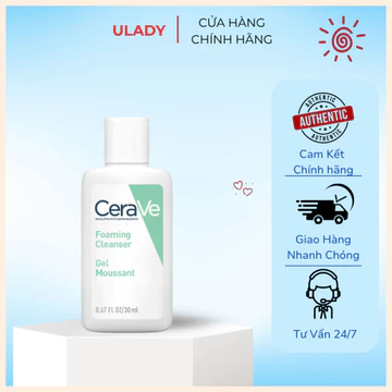 [Minisize] Sữa Rửa Mặt Cerave Foaming Cleanser, Làm Sạch Sâu Cho Da Dầu Mụn 30ml